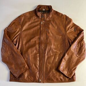 *Robert Comstock Vertical Genuine Lambskin Leather Jacket Size XL